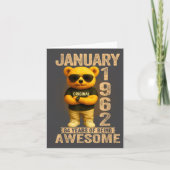 64 Year Old January 1962 Teddy Bear 64th Birthday  カード (正面)