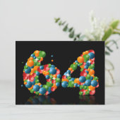 64th Birthdayパーティー、バブルとボール 招待状 (スタンド正面)