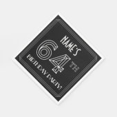 64th Birthday Party:アールデコスタイル+名前をカスタムする スタンダードランチョンナプキン (角)