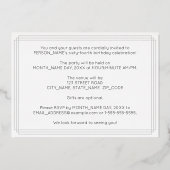 64th Birthday Party —アールデコスタイル「64」 +名前 箔招待状 (裏面)