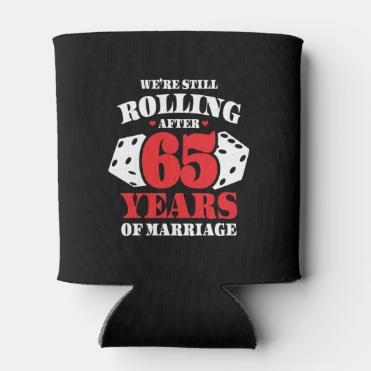 65おもしろい周年記念結婚したカップル65年 缶クーラー (裏面)