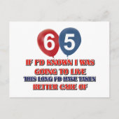 65おもしろい歳の誕生日 ポストカード (正面)