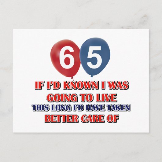 65おもしろい歳の誕生日 ポストカード (正面)