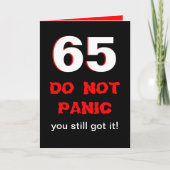 65おもしろい番目の誕生日カー男性へド カード (正面)