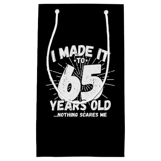 65おもしろい誕生日引用文皮肉65歳 スモールペーパーバッグ (正面)