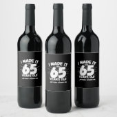 65おもしろい誕生日引用文皮肉65歳 ワインラベル (ボトル)
