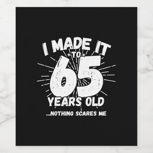 65おもしろい誕生日引用文皮肉65歳 ワインラベル (シングルラベル)