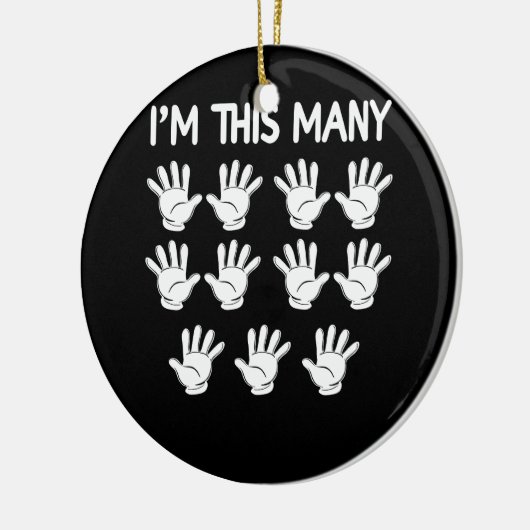 65おもしろい誕生日65歳のこの多くの手 セラミックオーナメント (左)