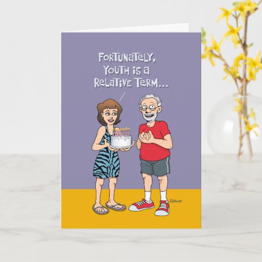 65おもしろい誕生日 カード (黄色い花)