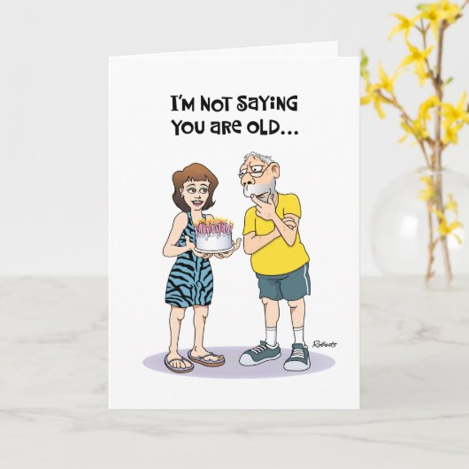 65おもしろい誕生日 カード (黄色い花)