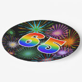 65イベント-おもしろい、カラフル、はっきりしたレインボー65 ペーパープレート (アングル)