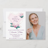 65エレガント歳の誕生日招待状ボホ写真 招待状 (正面)