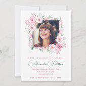 65エレガント歳の誕生日招待状写真保 招待状 (正面)