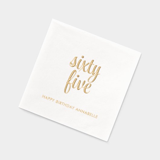 65エレガント誕生日ゴールドフォイルモダンナプキンス 箔ナプキン (左)