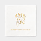 65エレガント誕生日ゴールドフォイルモダンナプキンス 箔ナプキン (正面)