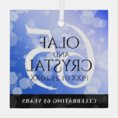 65エレガントth Blue Sapphire 結婚's Anniversary ガラスオーナメント (裏面)