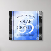 65エレガントth Blue Sapphire 結婚's Anniversary キャンバスプリント (正面)