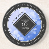 65エレガントth Blue Sapphire 結婚's Anniversary コースター (正面)
