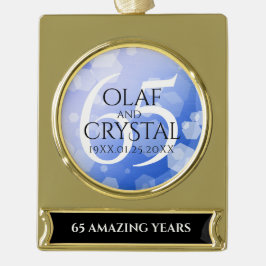 65エレガントth Blue Sapphire 結婚's Anniversary ゴールドプレートバナーオーナメント