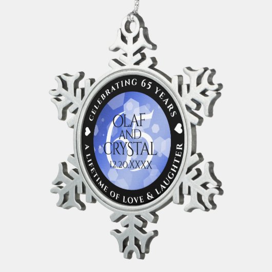 65エレガントth Blue Sapphire 結婚's Anniversary スノーフレークピューターオーナメント (右)