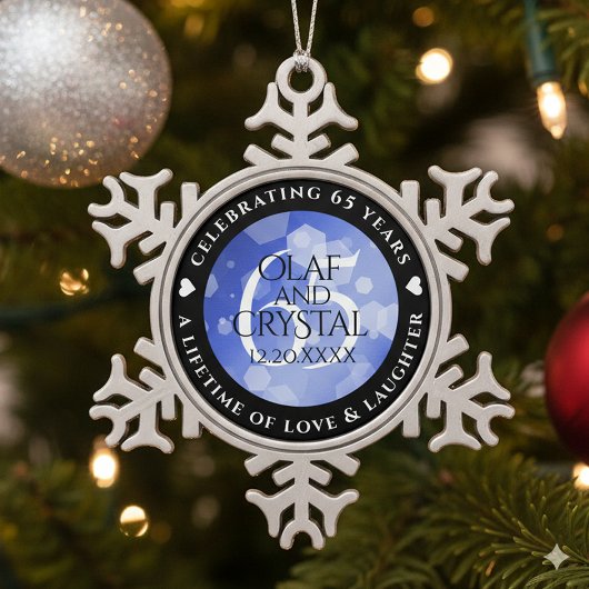 65エレガントth Blue Sapphire 結婚's Anniversary スノーフレークピューターオーナメント