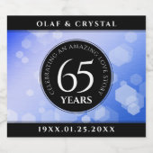 65エレガントth Blue Sapphire 結婚's Anniversary スパークリングワインラベル (シングルラベル)