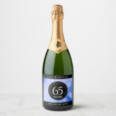 65エレガントth Blue Sapphire 結婚's Anniversary スパークリングワインラベル (正面)