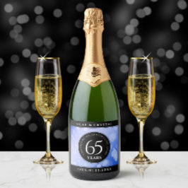 65エレガントth Blue Sapphire 結婚's Anniversary スパークリングワインラベル