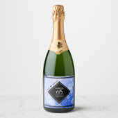 65エレガントth Blue Sapphire 結婚's Anniversary スパークリングワインラベル (正面)