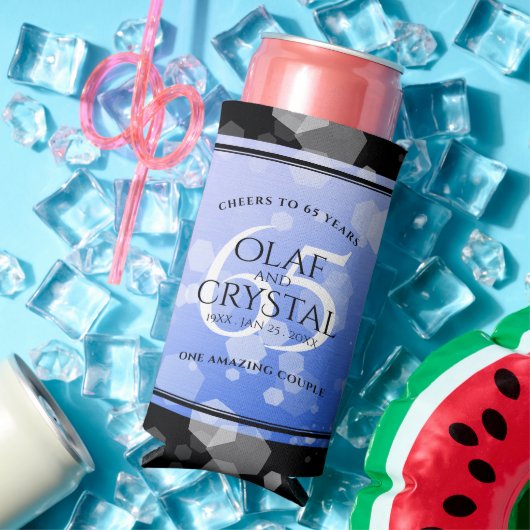 65エレガントth Blue Sapphire 結婚's Anniversary スリム缶クーラー (インサイチュ 夏)