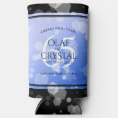 65エレガントth Blue Sapphire 結婚's Anniversary スリム缶クーラー (正面)