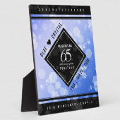 65エレガントth Blue Sapphire 結婚's Anniversary フォトプラーク (側面)