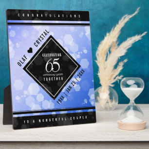 65エレガントth Blue Sapphire 結婚's Anniversary フォトプラーク