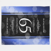 65エレガントth Blue Sapphire 結婚's Anniversary フリースブランケット (正面(横))