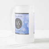 65エレガントth Blue Sapphire 結婚's Anniversary フロストグラスビールジョッキ (正面左)