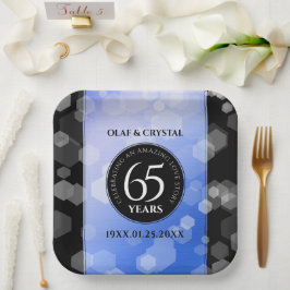 65エレガントth Blue Sapphire 結婚's Anniversary ペーパープレート