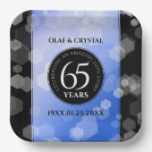 65エレガントth Blue Sapphire 結婚's Anniversary ペーパープレート (正面)