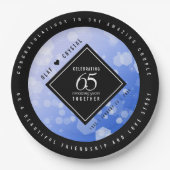 65エレガントth Blue Sapphire 結婚's Anniversary ペーパープレート (正面)