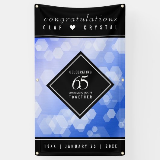 65エレガントth Blue Sapphire 結婚's Anniversary 横断幕 (縦)