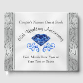 65パーソナライズされたth結婚周年記念ゲストブック ゲストブック (正面)