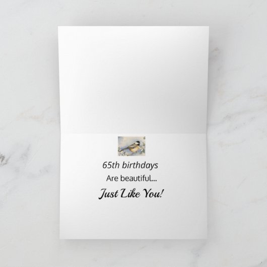 65ビューティフルアイアーズカウト《鳥》アメリカゴガラフラワー誕生日 カード (内部)