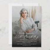 65モダンエレガントth Birthday Party写真 招待状 (正面)