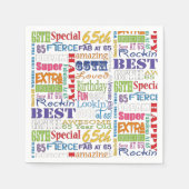 65ユニーク歳の誕生日プレゼント スタンダードカクテルナプキン (正面)