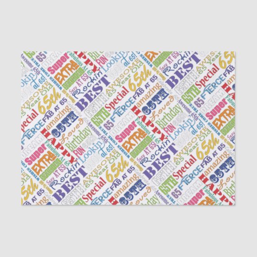 65ユニーク歳の誕生日プレゼント 薄葉紙 (正面)