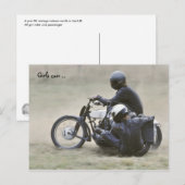 65以前のサイドカーレディース服 ポストカード (正面/裏面)