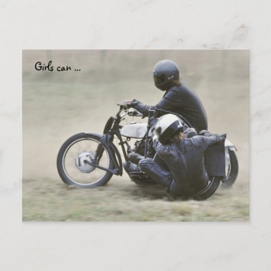 65以前のサイドカーレディース服 ポストカード (正面)