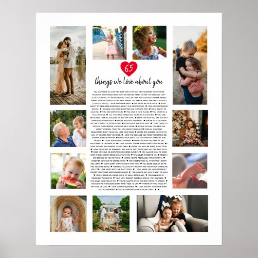 65件の私たちはあなたについての愛ハートフォトモンタージュ ポスター (正面)