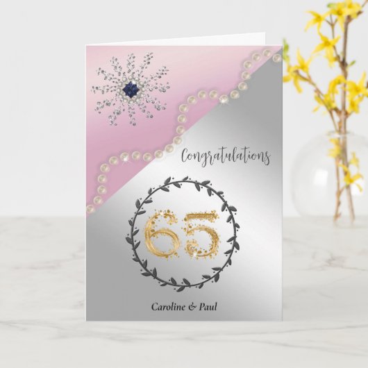 65周年を祝結婚う カード (黄色い花)