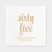 65周年エレガント金結婚箔ナプキンス 箔ナプキン (正面)