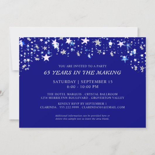 65周年サファイアシルバースター 招待状 (裏面)